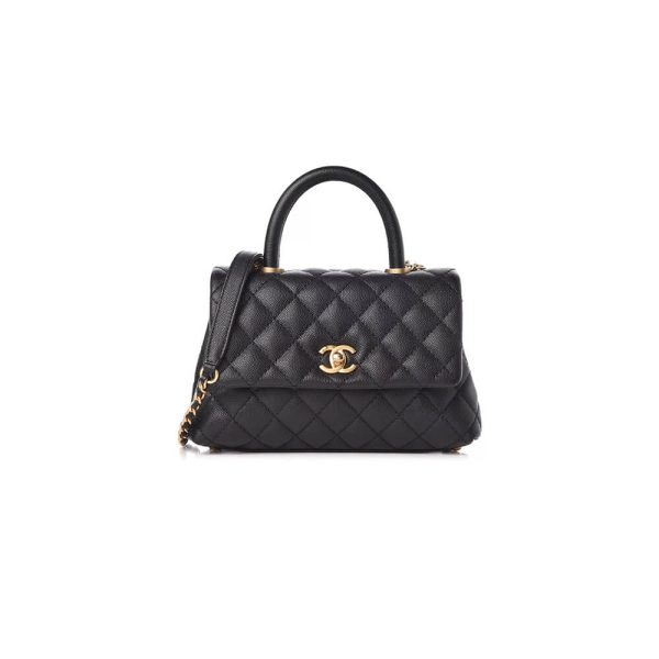 Ch*el coco handle bag small