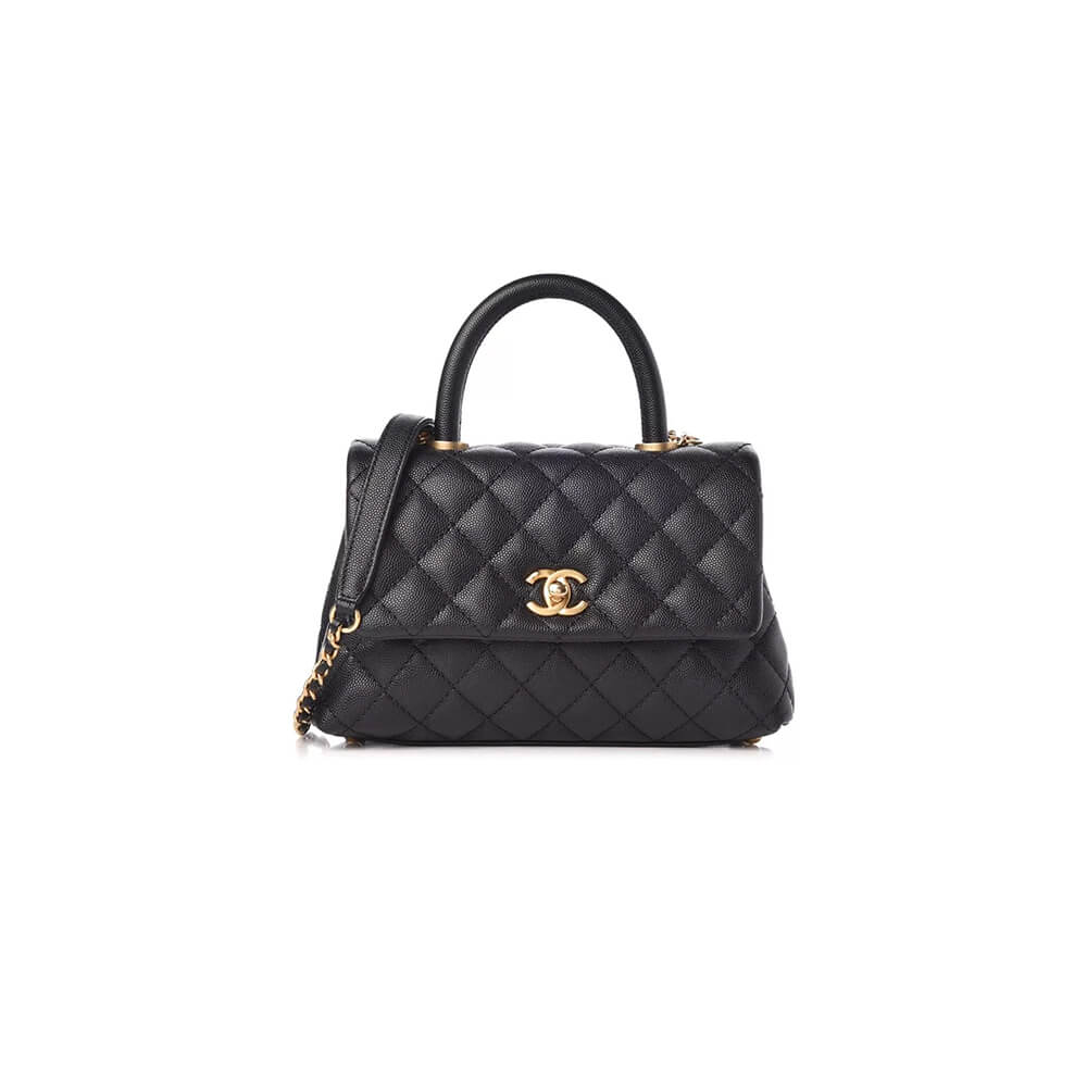 Ch*el coco handle bag small