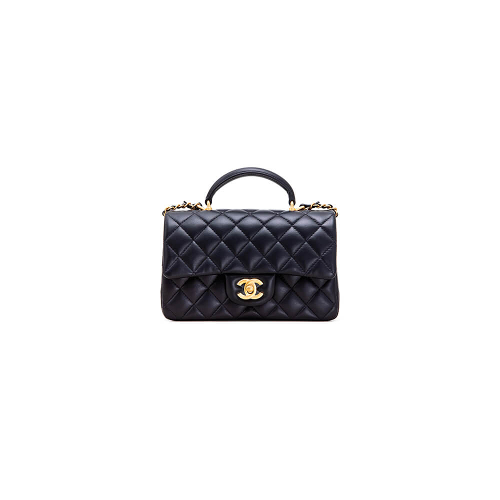Ch*el mini flap with top handle