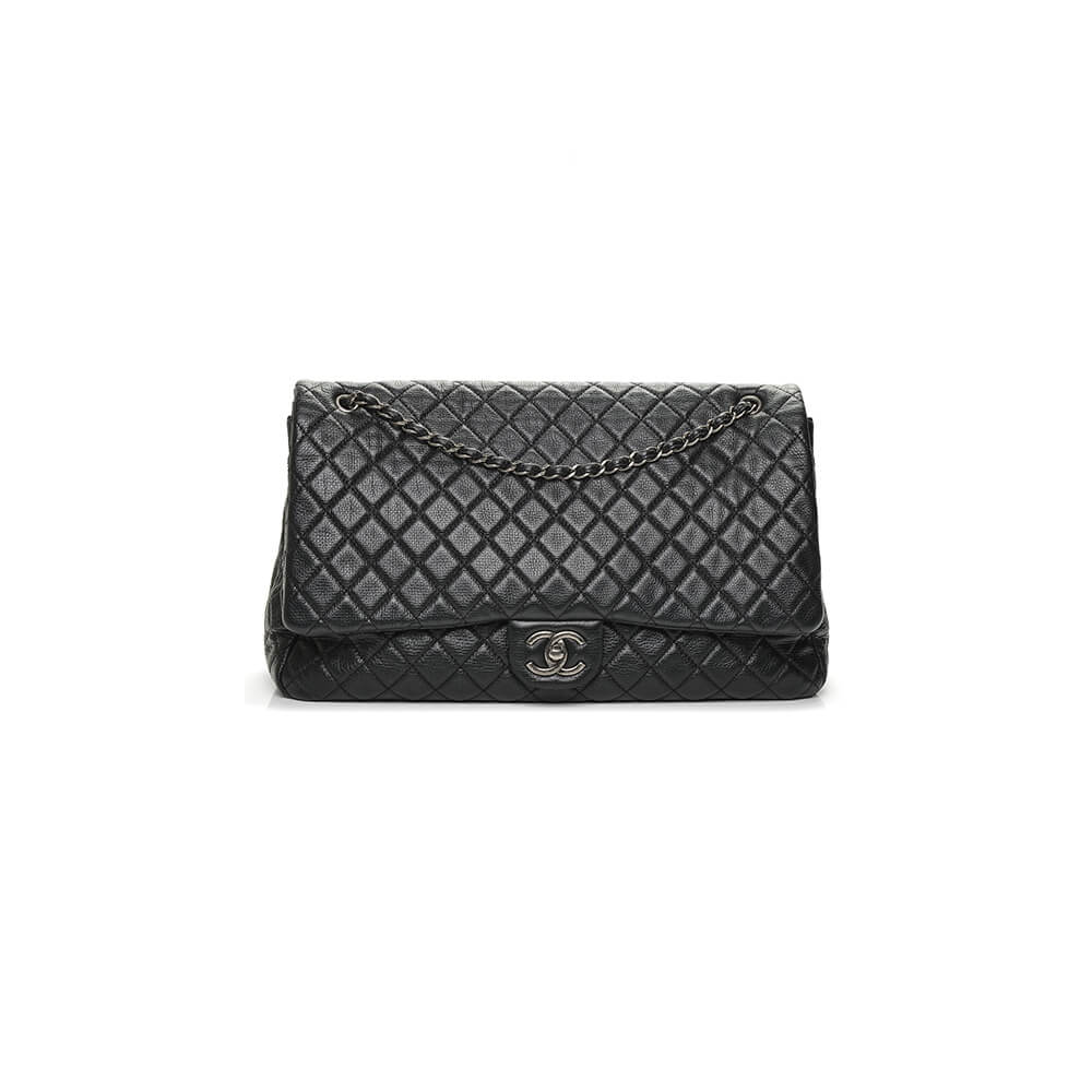 Ch*el travel flap bag black