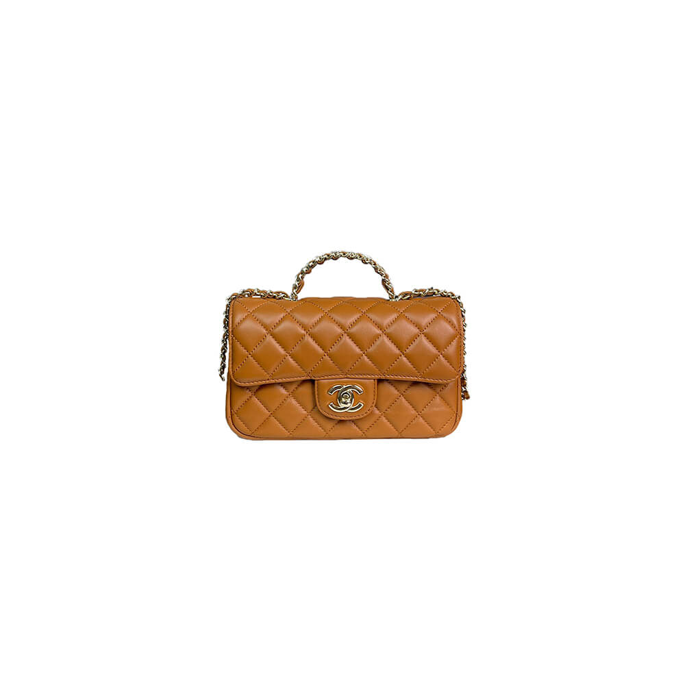 Ch*el mini flap with top handle