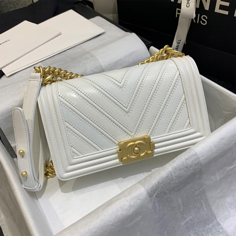 chevron boy Ch*el handbag