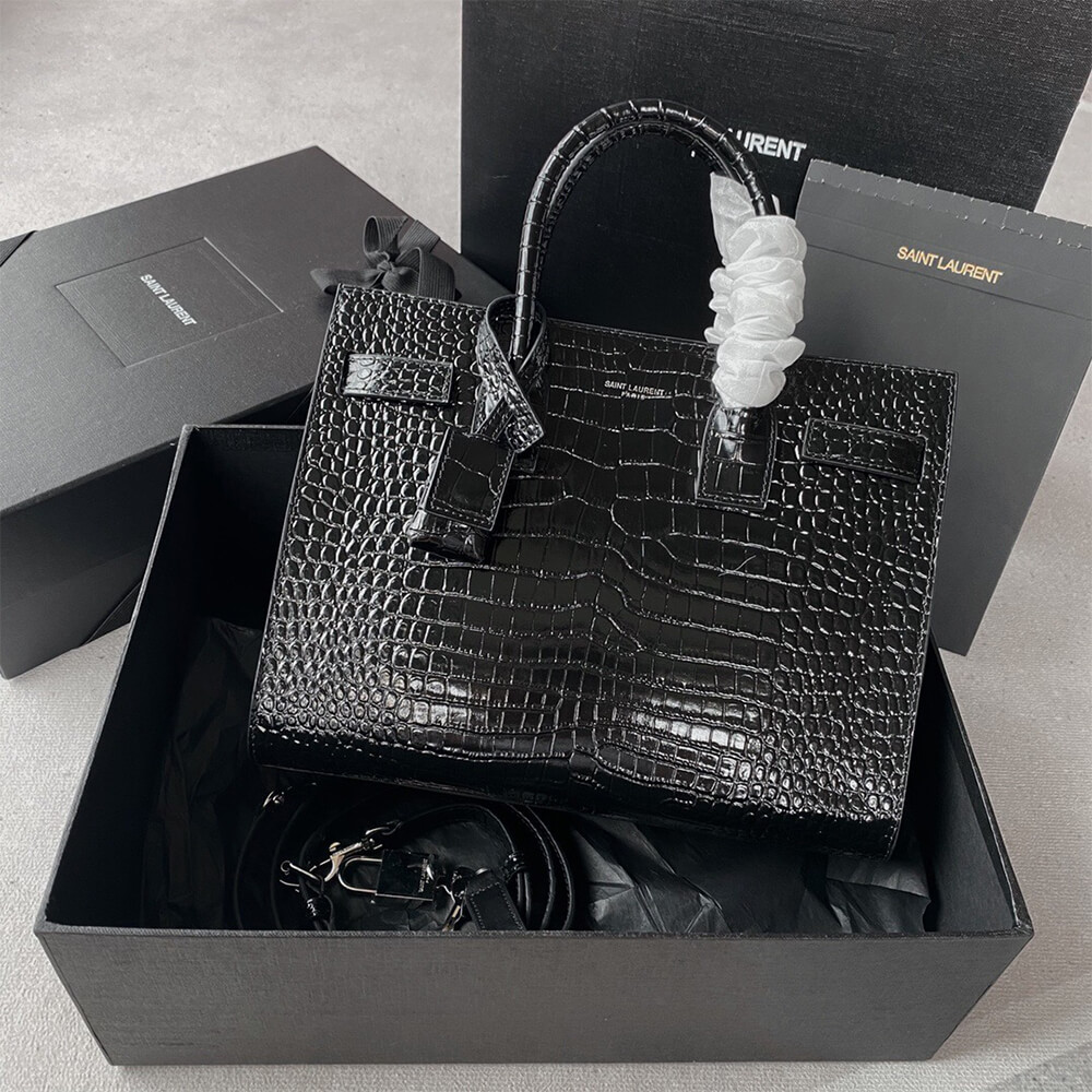 YSL SAC DE JOUR BABY IN CROCODILE-EMBOSSED