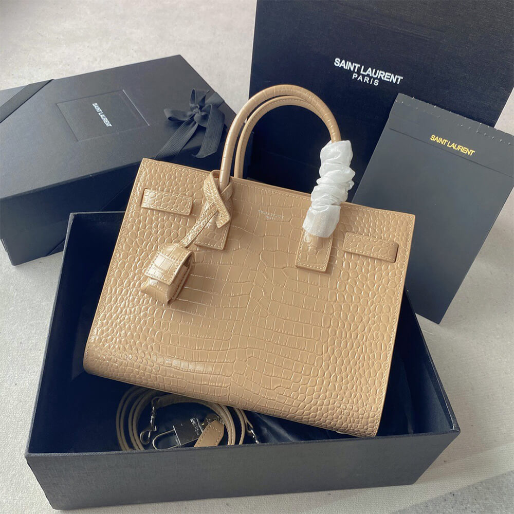 YSL SAC DE JOUR BABY IN CROCODILE-EMBOSSED
