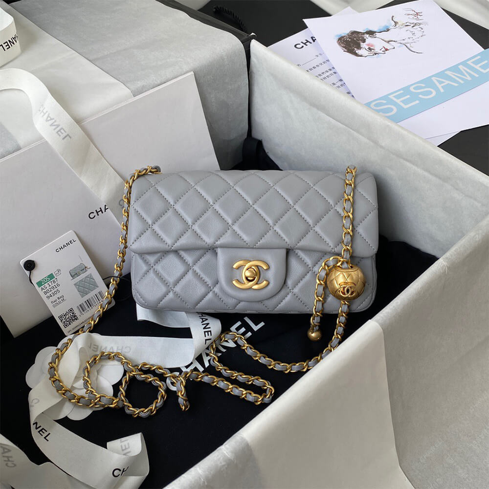 Ch*el pearl crush mini rectangular flap