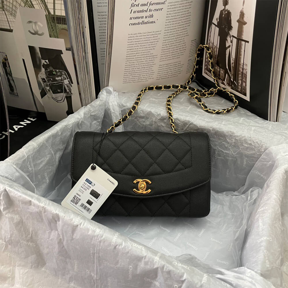 Ch*el vintage small diana flap bag