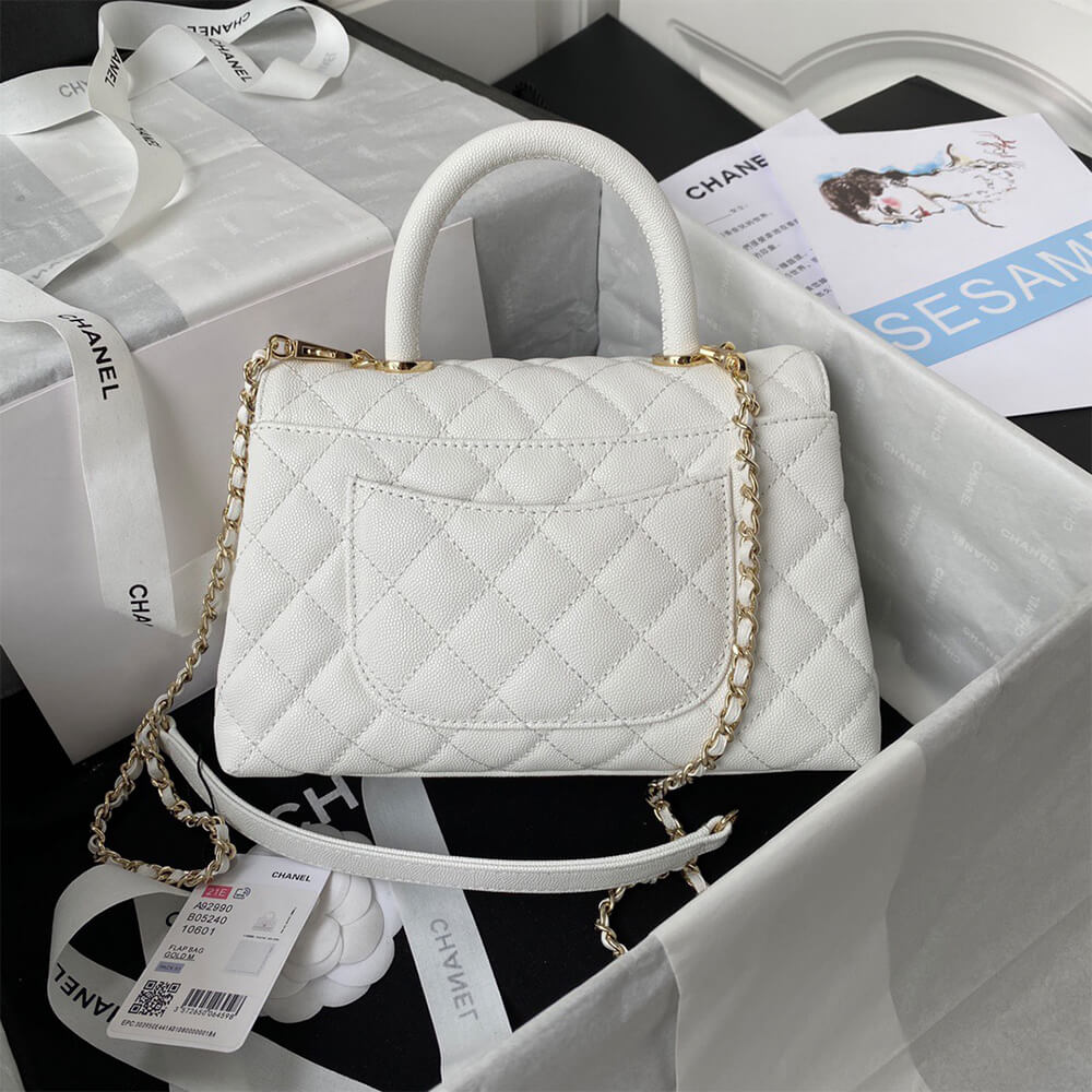 Ch*el coco handle bag small