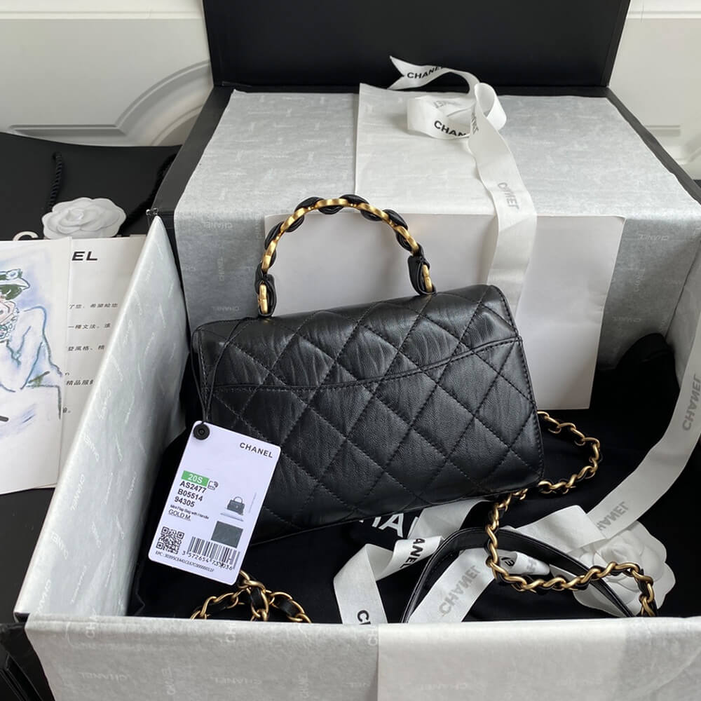 Ch*el mini flap bag with top handle