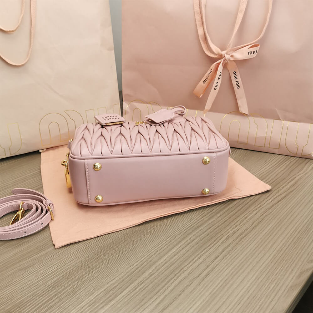 Matelasse nappa leather top-handle bag