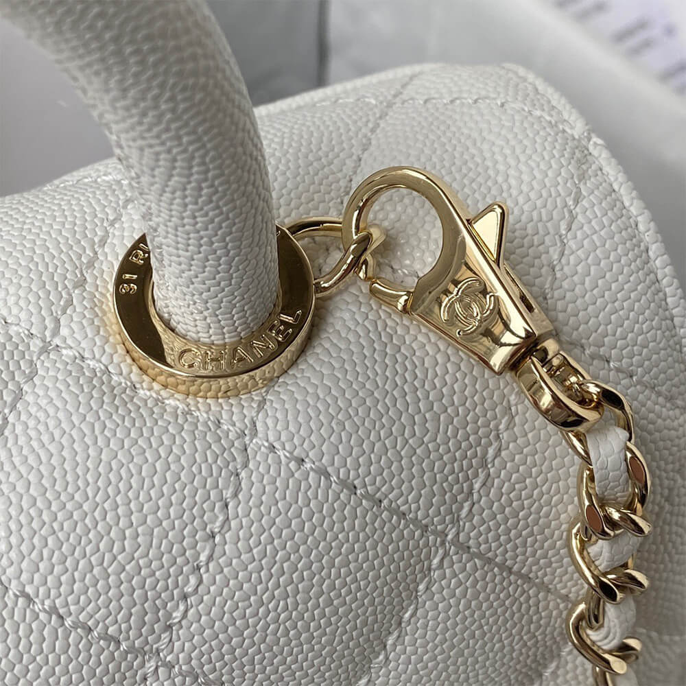 Ch*el coco handle bag small