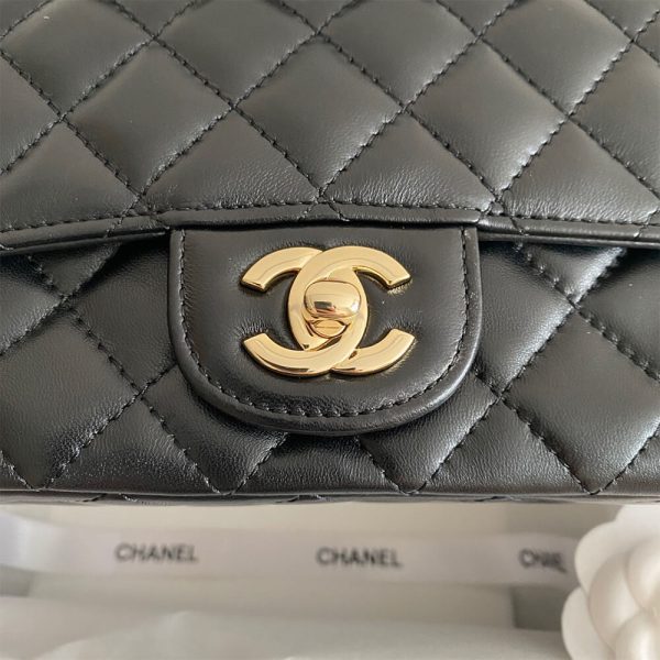 Ch*el mini flap with top handle
