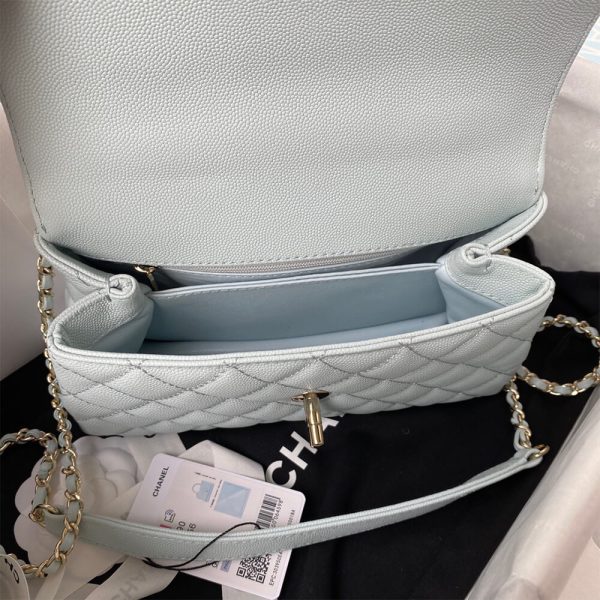 Ch*el coco handle bag small